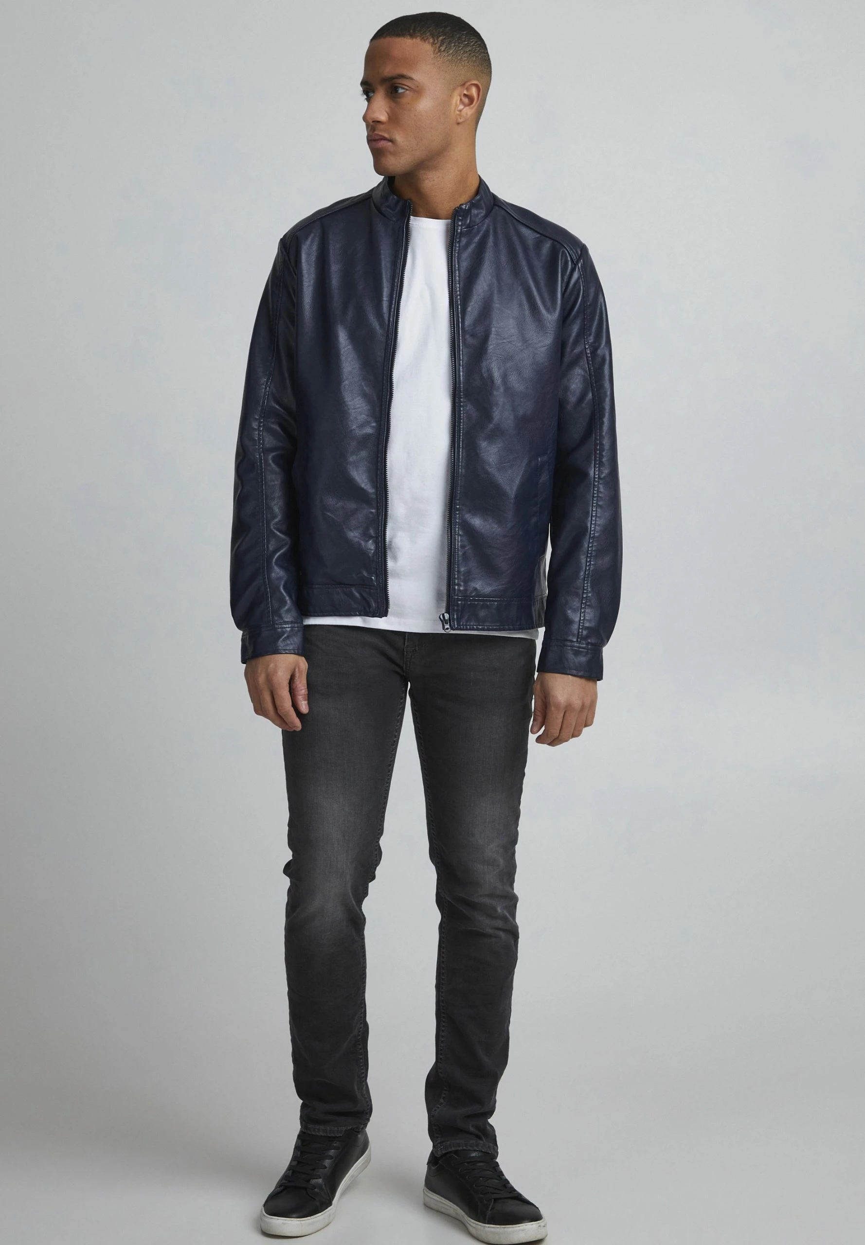 Blend Outerwear - Chaqueta De Cuero Sintético - Dress Blues 2 Blend Outerwear - Chaqueta De Cuero Sintético - Dress Blues - Imagen 2