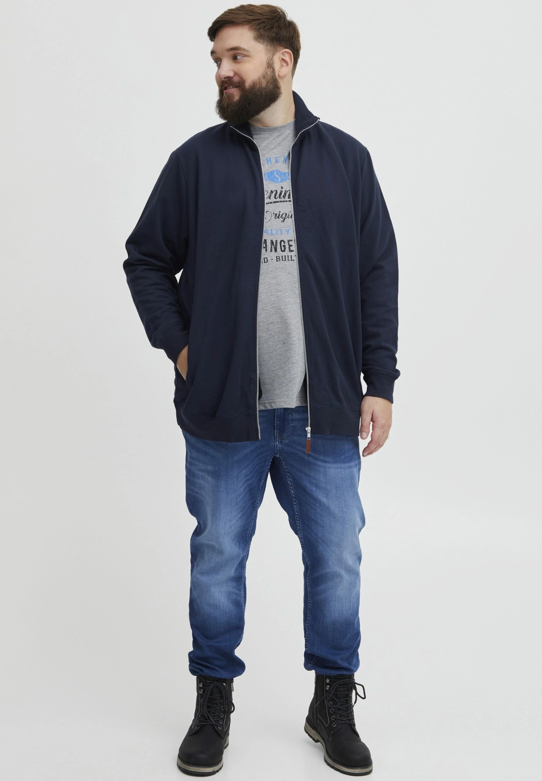 Blend Bhalio Bt - Sudadera Con Cremallera - Dress Blues 2 Blend Bhalio Bt - Sudadera Con Cremallera - Dress Blues - Imagen 2